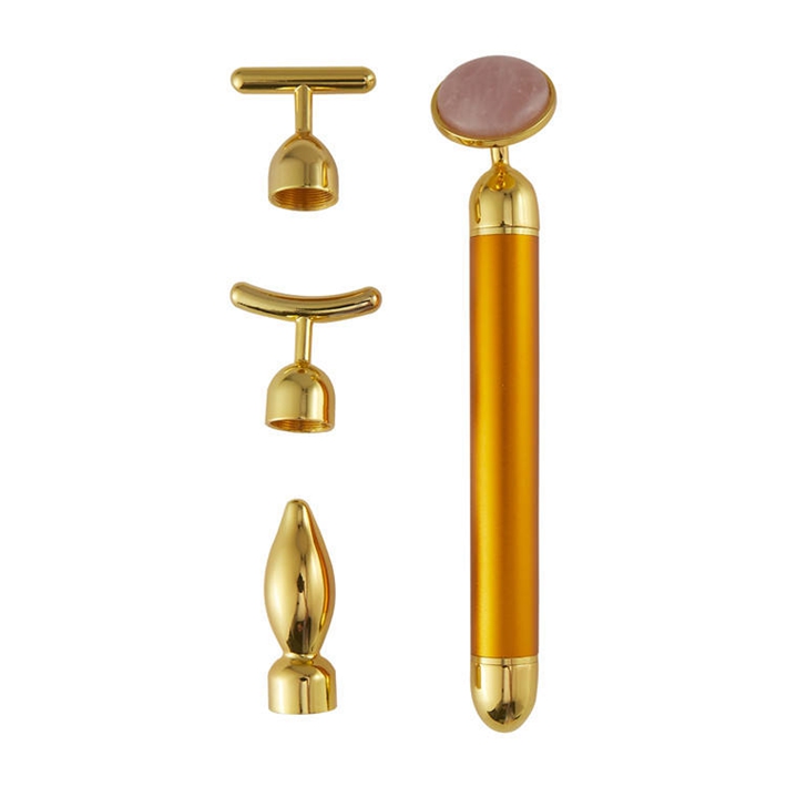 4 in 1 electric beauty bar 24K golden pulse face massager roller, Model: 712