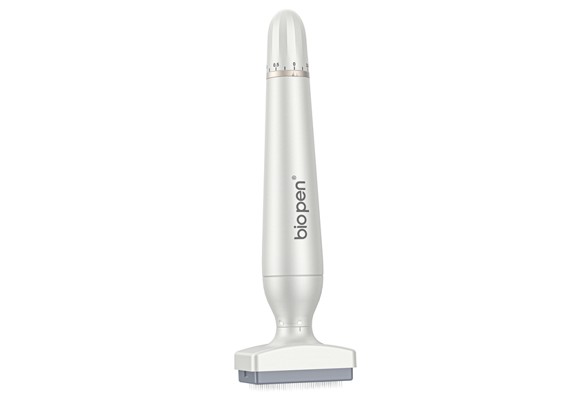 BIO4 Micro Needling Stamp Adjustable Needle Length Derma Stamp System with Two Needle Heads, Model： BIO4