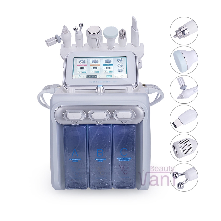 High Quality 6 in 1 H2O2 Machine Hydrogen Oxygen BIO Small Bubble Facial Machine, H107