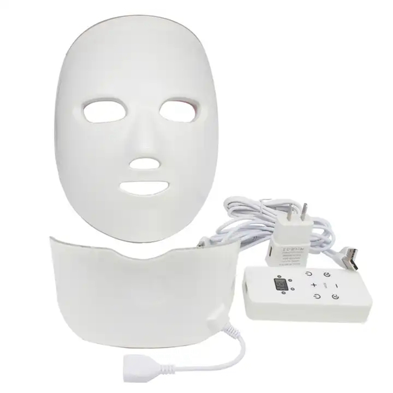 High Quality 7 Color LED Facial Light Therapy Face Neck Hold Photon Mask for Skin Rejuvenation, Model: PDT013