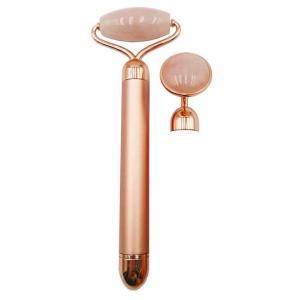 Natural jade stone massager roller 2 in 1 rose quartz roller kit